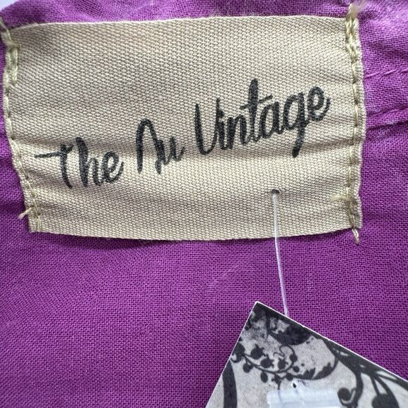 Nu Vintage Womens Long Sleeve Button Up Shirt Size Small Purple Festival Artsy - Picture 6 of 10